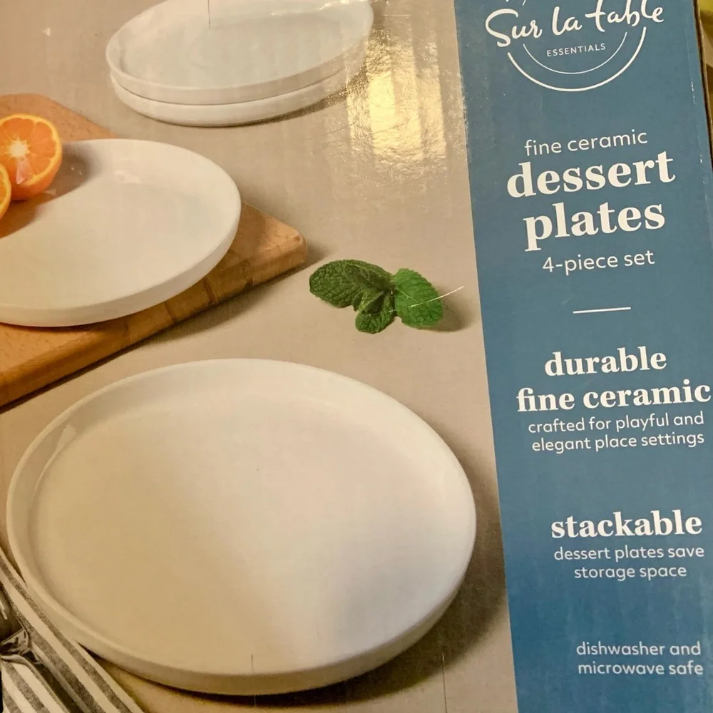 Essentials White Dinnerware Set round Ceramic Plates 7.5”Restocked✅